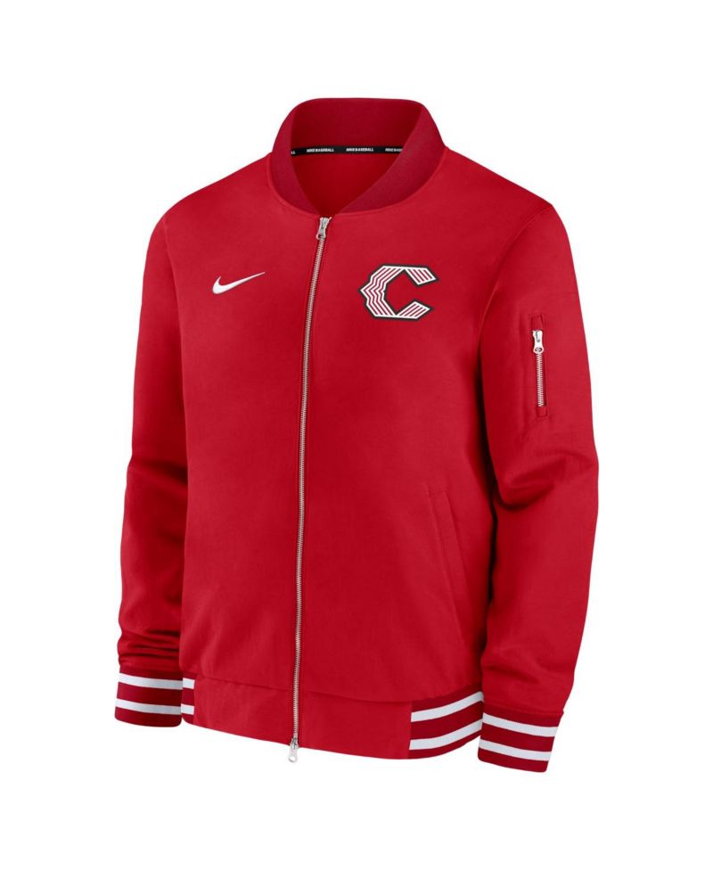 Men's Red Cincinnati Reds 2026 City Connect Authentic Collection Relaxed Full-Zip Bomber Jacket