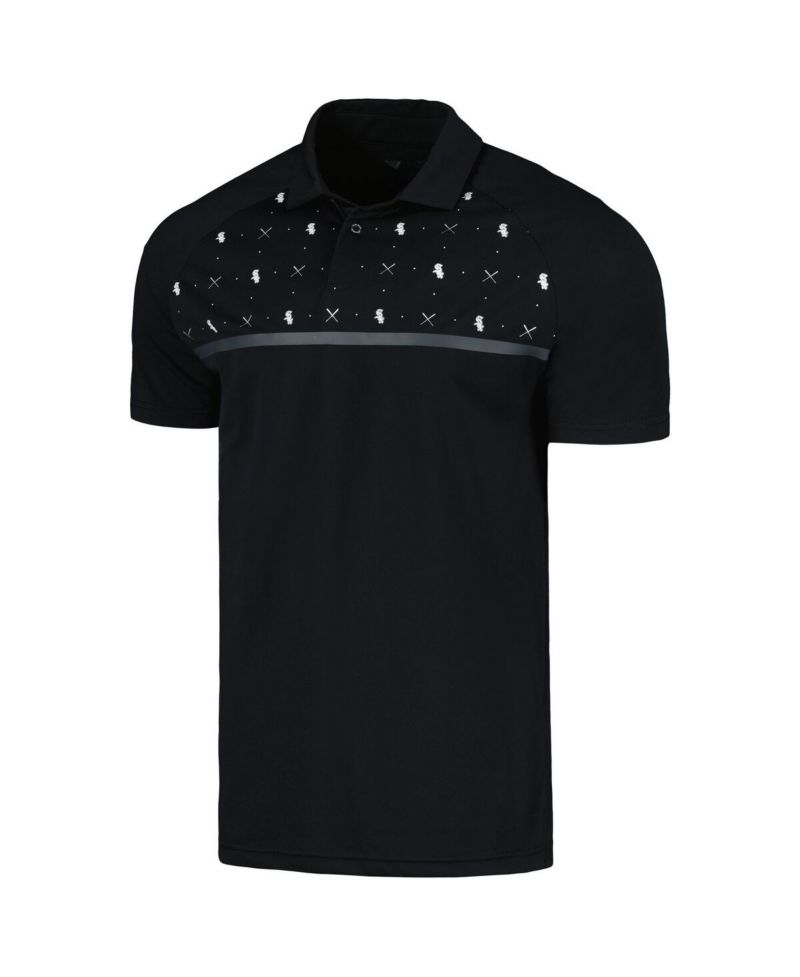 Men's Black Chicago White Sox Sector Batter Up Raglan Polo Shirt