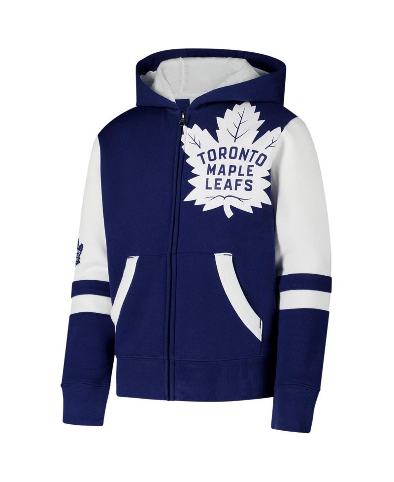 Big Boys and Girls Blue Toronto Maple Leaf's Face Off Full-Zip Hoodie