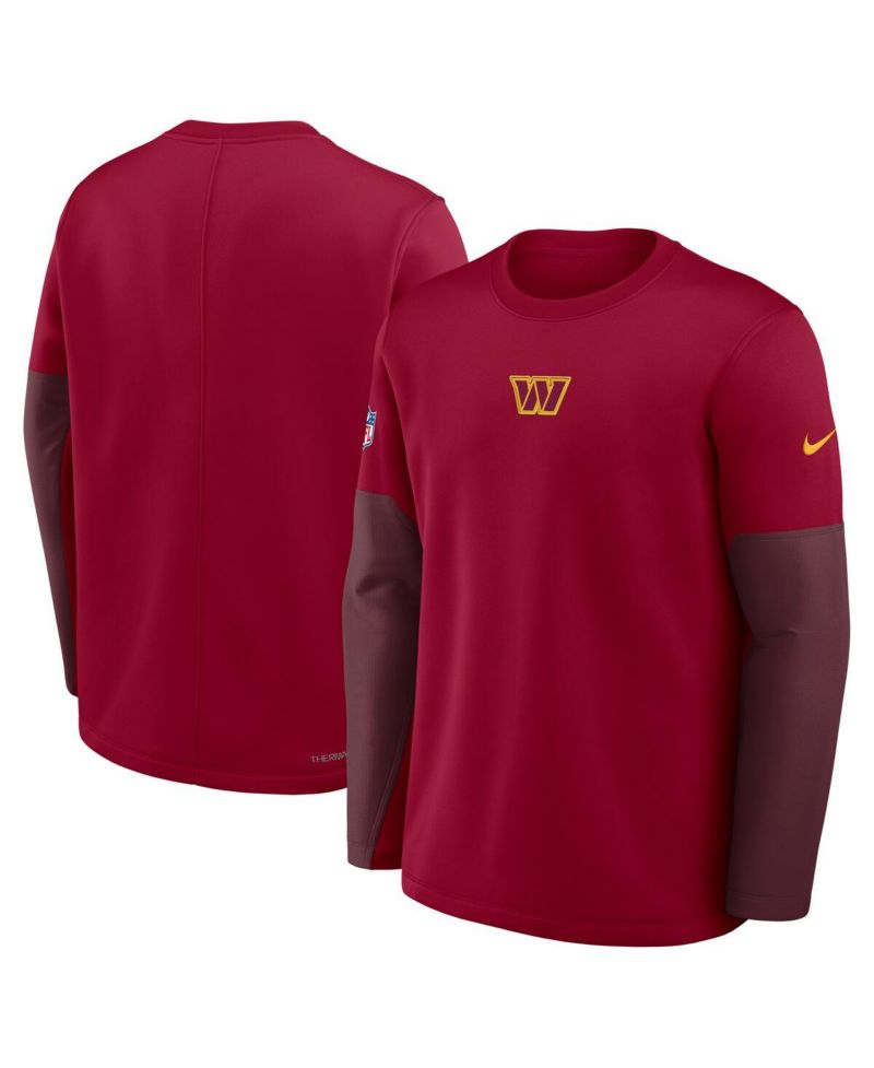 Men's Burgundy Washington Commanders Sideline Scripted to Win Performance Long Sleeve T-Shirt