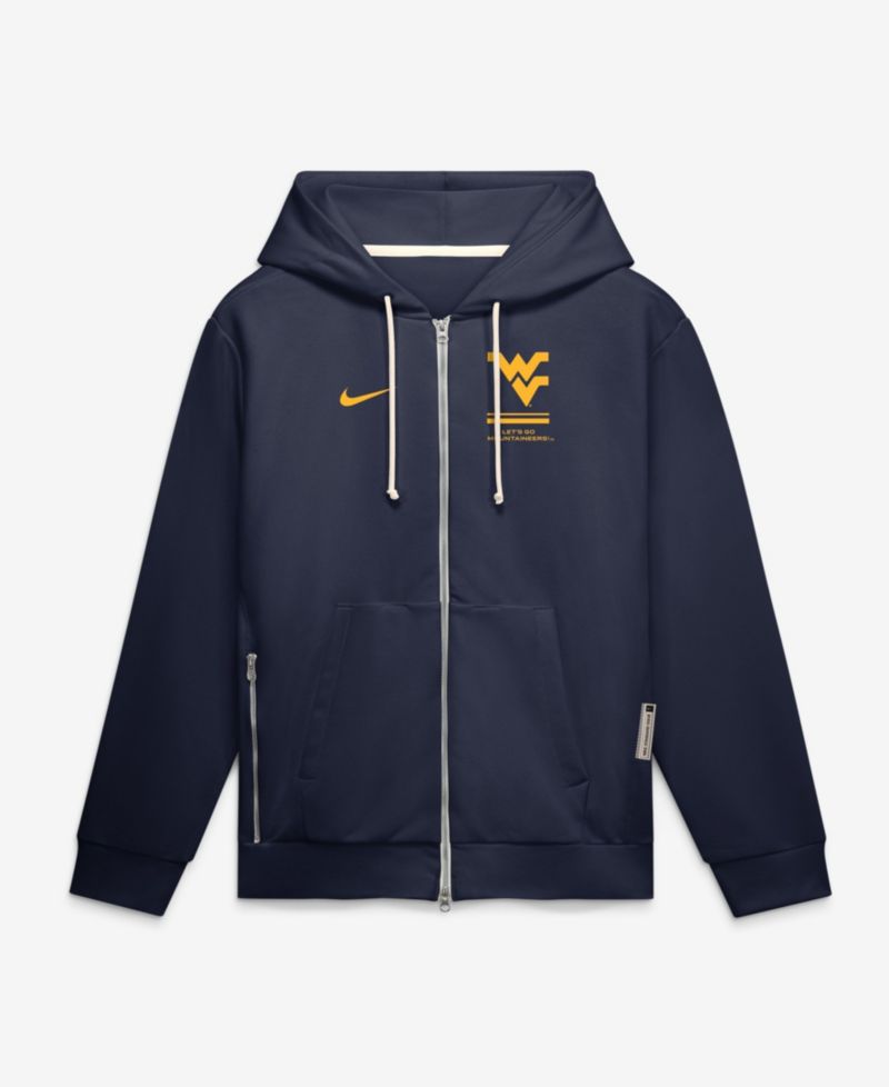Men's West Virginia Mountaineers 2026 Sideline Standard Issue Full-Zip Hooded Fleece Hoodie