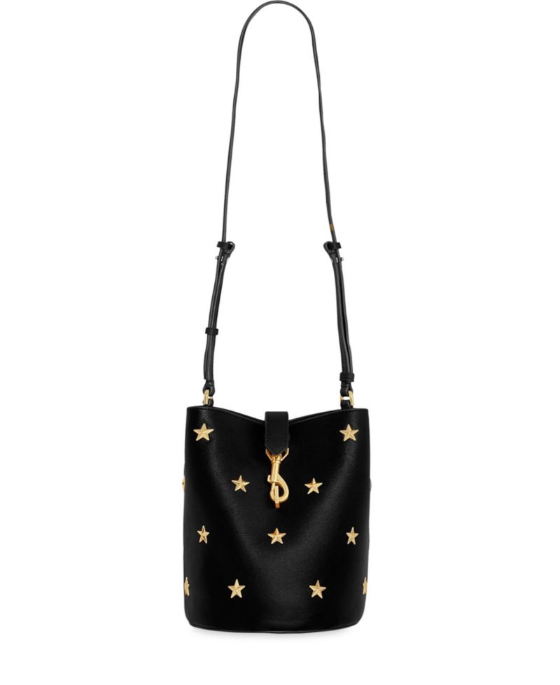 Megan Leather with Small Stars Bucket Handbag