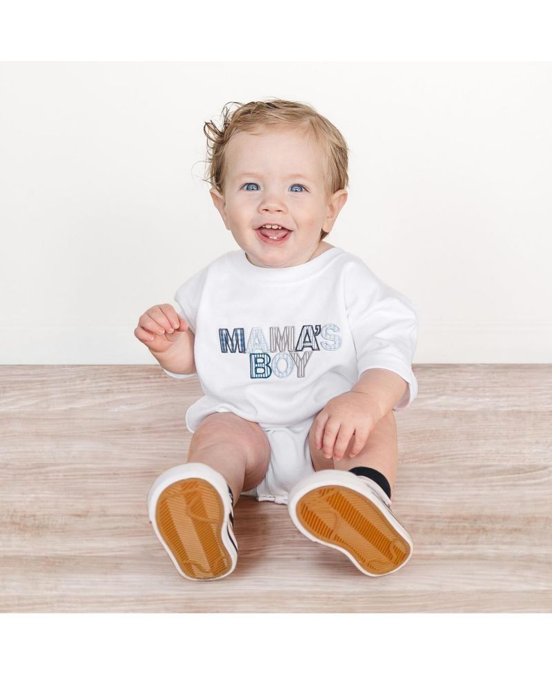 Baby Boys Mama's Patchwork Short Sleeve Romper
