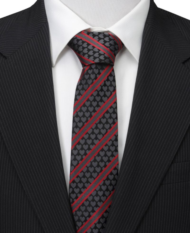 Men's Heart Striped Tie