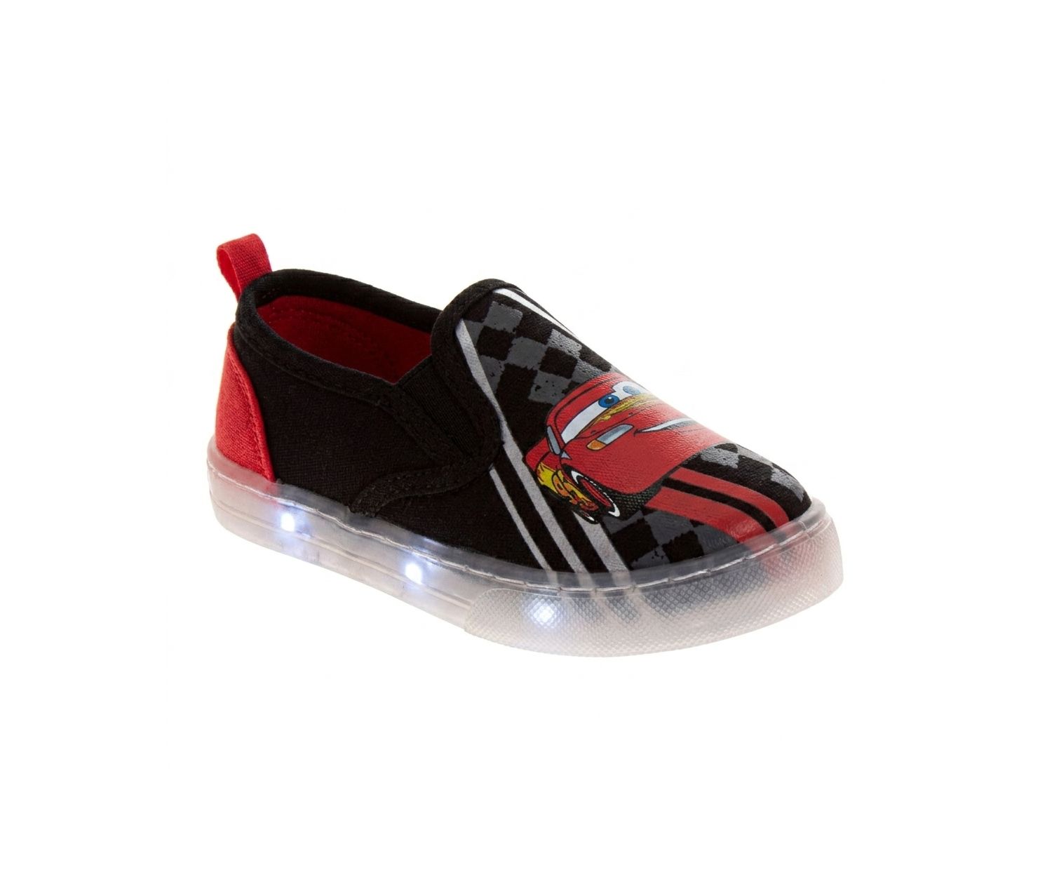 Обувь для мальчиков Disney Pixar Lightning McQueen без шнуровки, парусиновая обувь, повседневные кроссовки (7-12 лет)