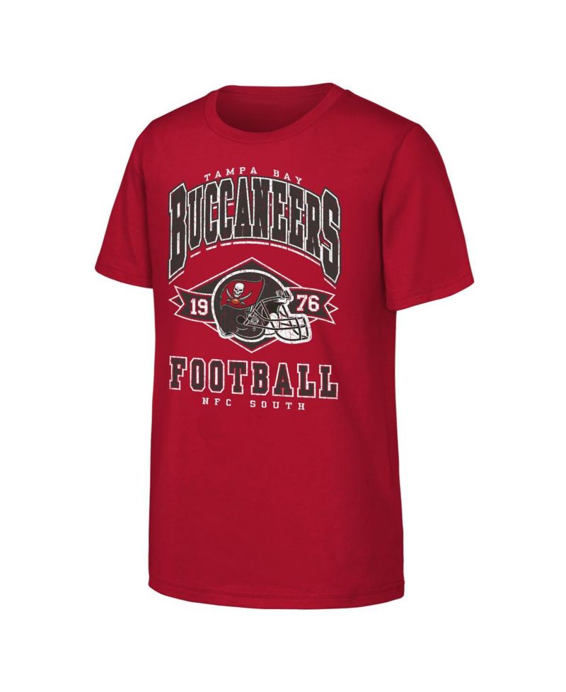 Big Boys and Girls Red Tampa Bay Buccaneers Kick Off T-Shirt
