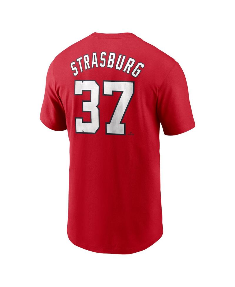 Men's Stephen Strasburg Red Washington Nationals Fuse Name & Number T-Shirt