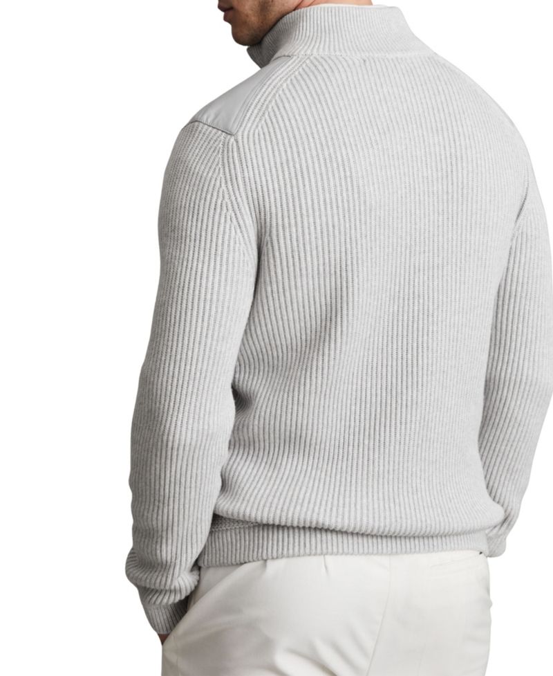 Men's Trainer Hybrid Quilt and Knit Funnel-Neck Jacket