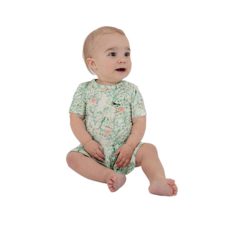 Baby Girls Sage Blossom Bamboo Twirl Dress with Bodysuit
