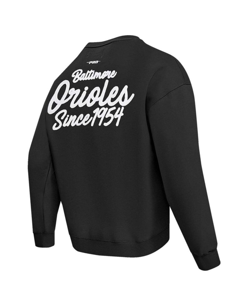 Men's Black Baltimore Orioles Paint The City Dropped Shoulder Pullover Sweatshirt