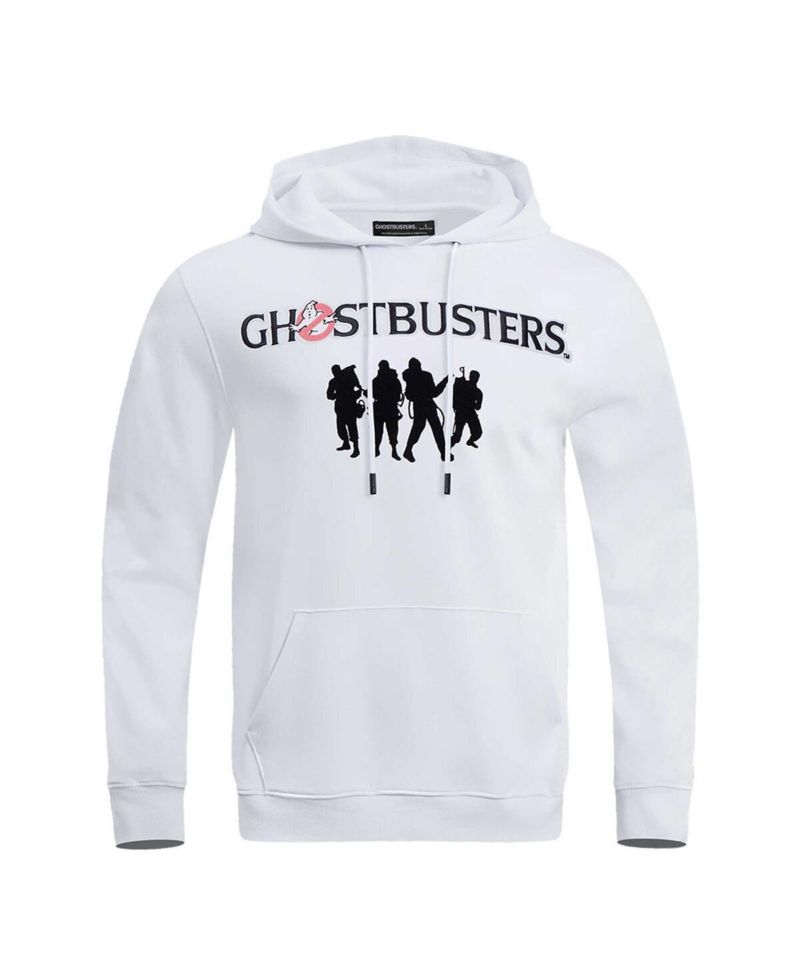 Men's and Women's White Ghostbusters I Ain't Afraid Of No Ghost Pullover Hoodie