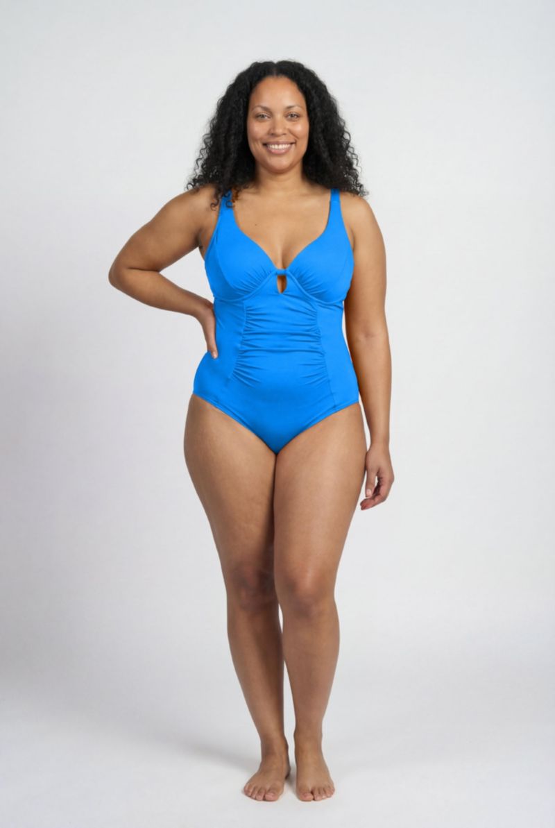 Women's Shirred Underwire One Piece Swimsuit