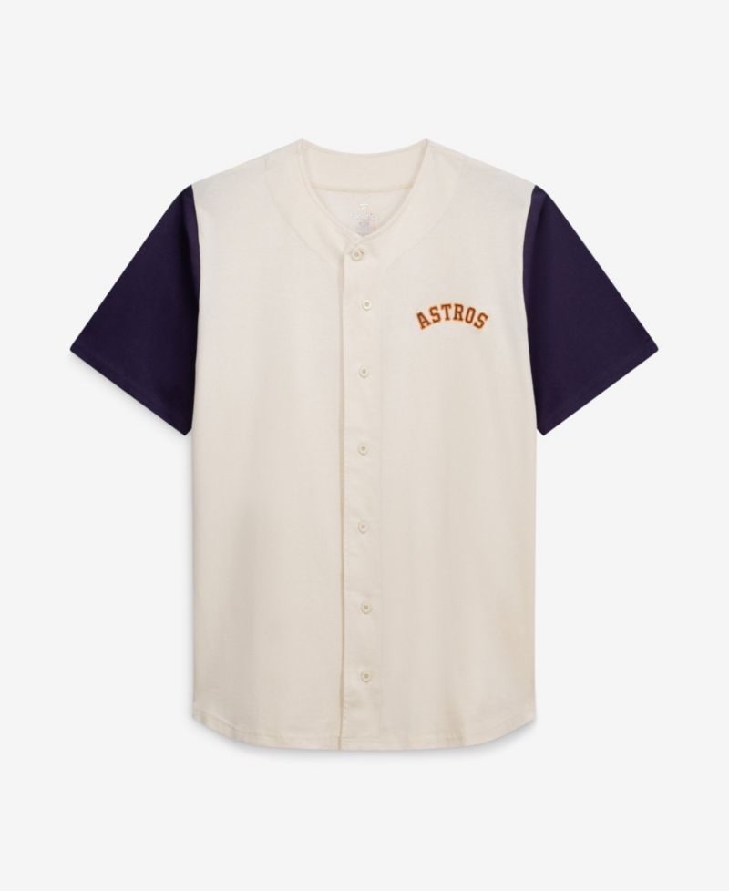 Men's Cream Houston Astros Big & Tall Full-Button Jersey