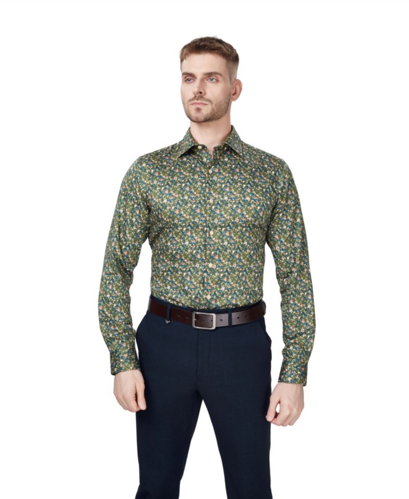 Men's Slim-Fit Floral Dress Shirt