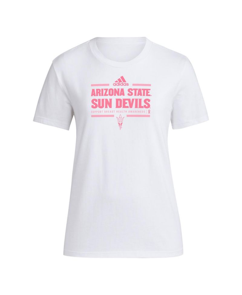 Women's White Arizona State Sun Devils 2024 Breast Cancer Awareness Pregame T-Shirt