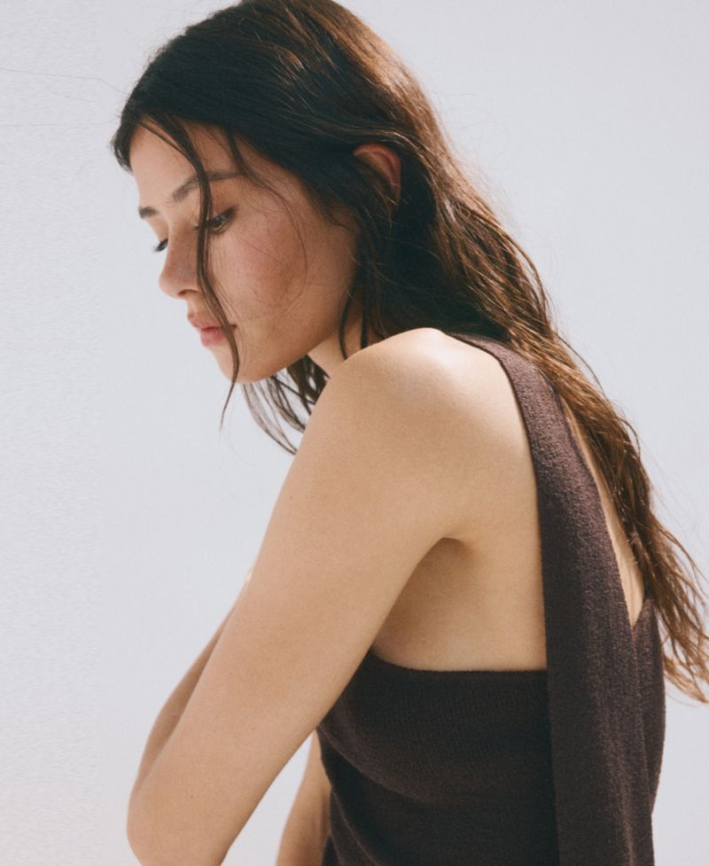 Women's Scarf Asymmetrical Knit Dress
