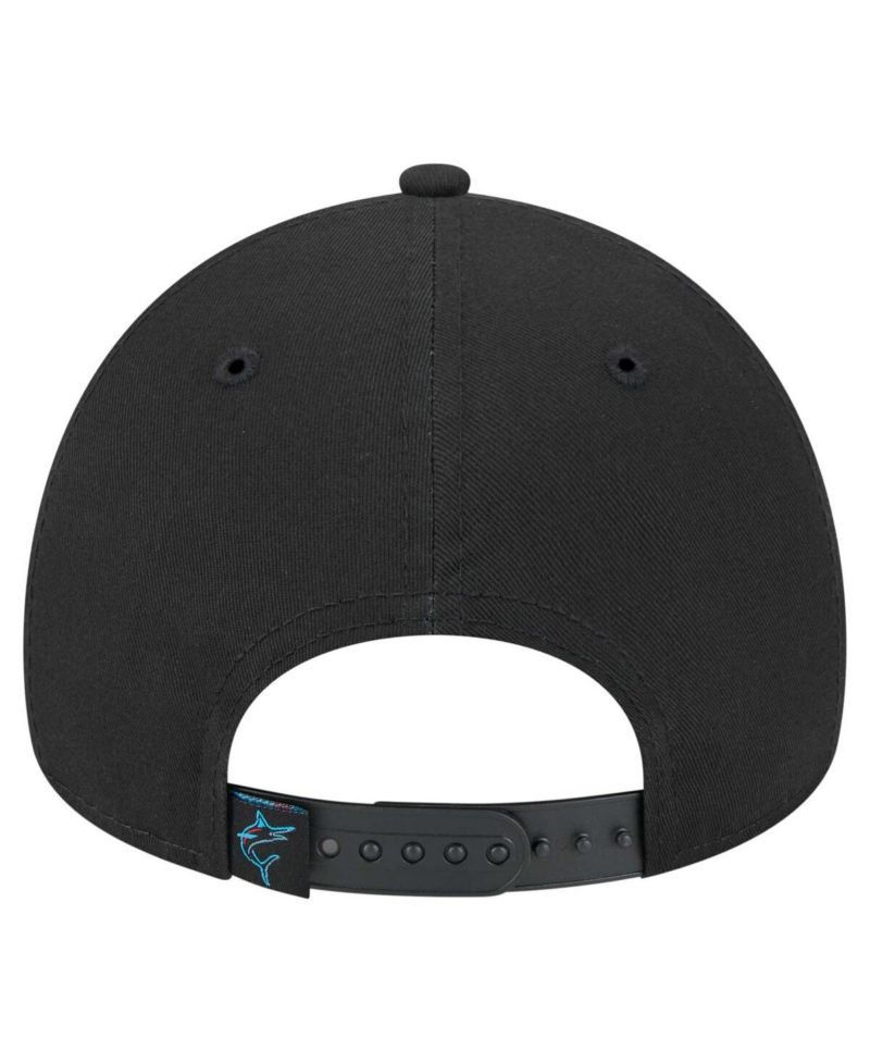 Men's Black Miami Marlins 9FORTY A-Frame Adjustable Hat