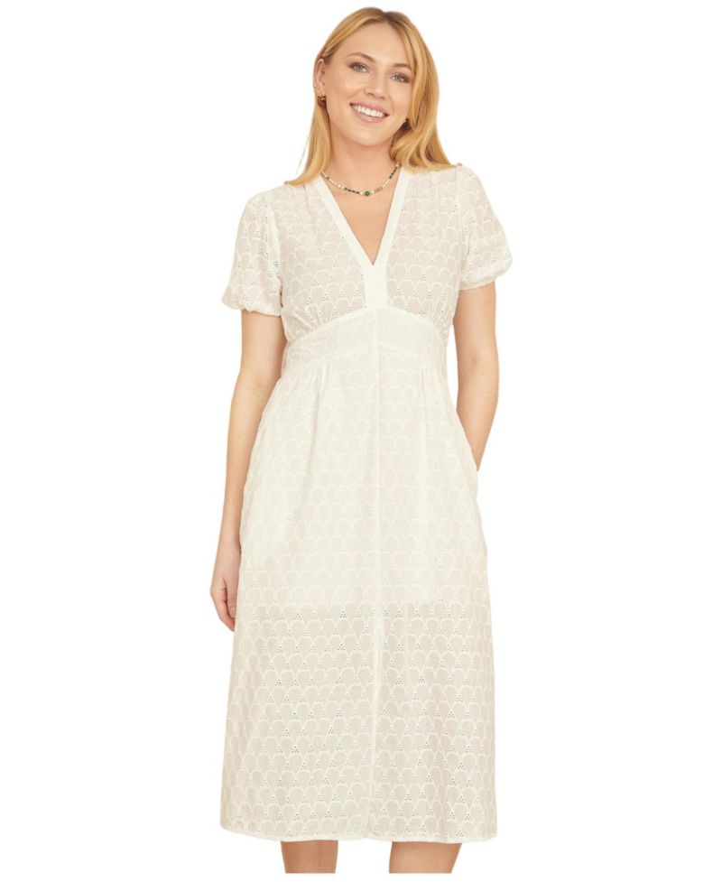 Women's Broderie Anglaise Midi Dress
