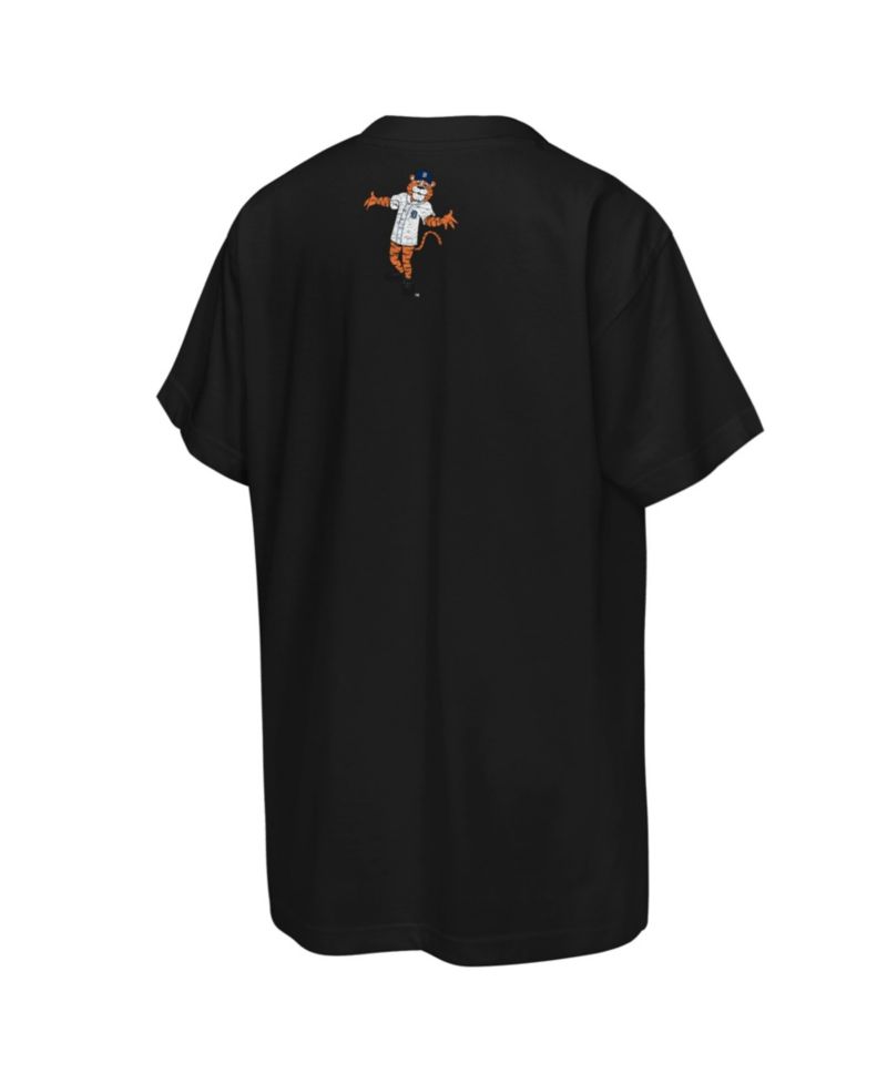 Big Boys and Girls Black Detroit Tigers Big Face Mascot T-Shirt