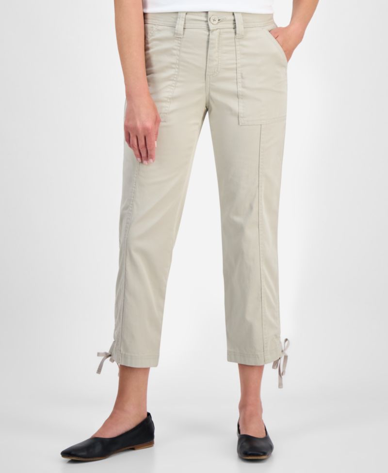 Women's Mid Rise Tie-Hem Ankle Pants