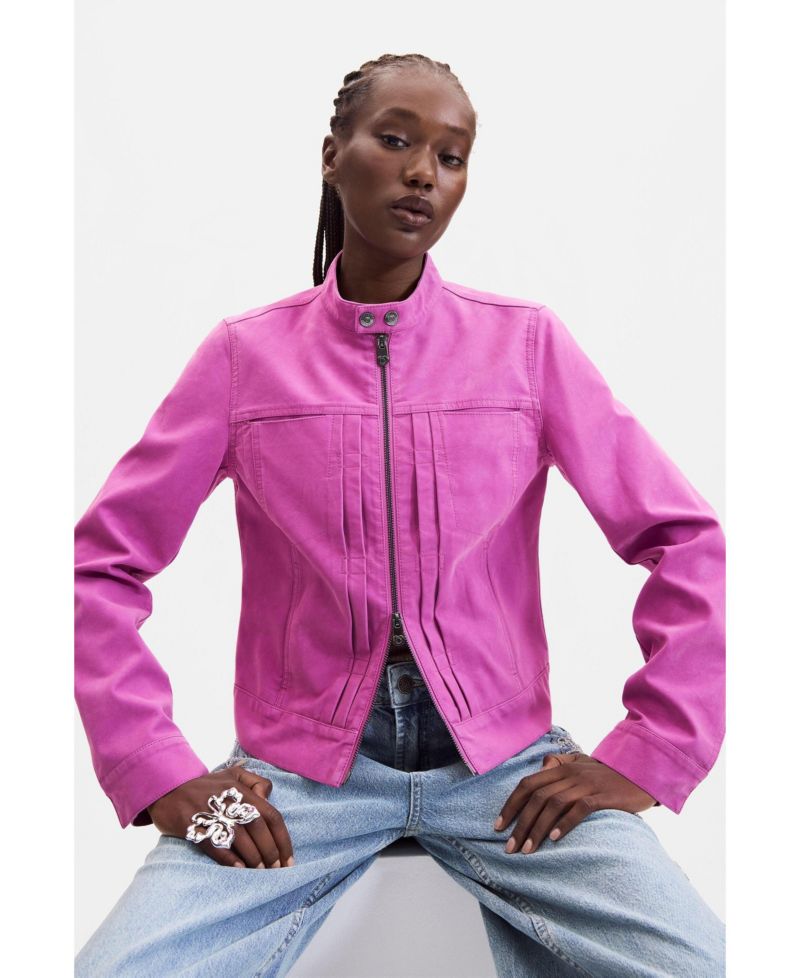 Women's Short Faux Leather Jacket