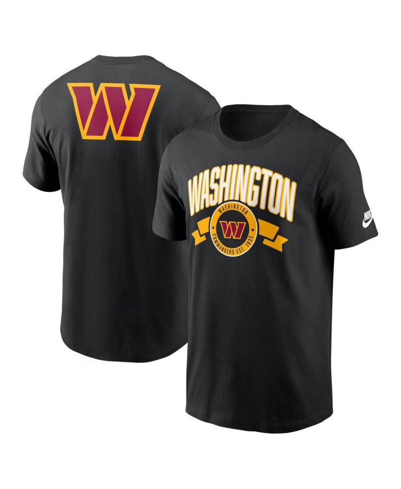Men's Black Washington Commanders Rewind Front and Back Hit Essential T-Shirt