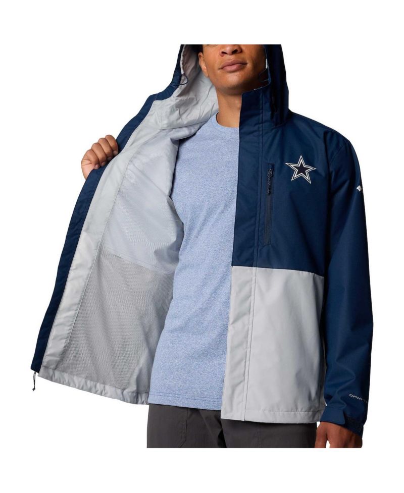 Men's Navy/Silver Dallas Cowboys Big & Tall Field Bound Omni-Shield Full Zip Jacket
