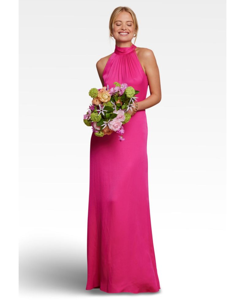 Women's Tilly Satin High Neck Bridesmaid Dress