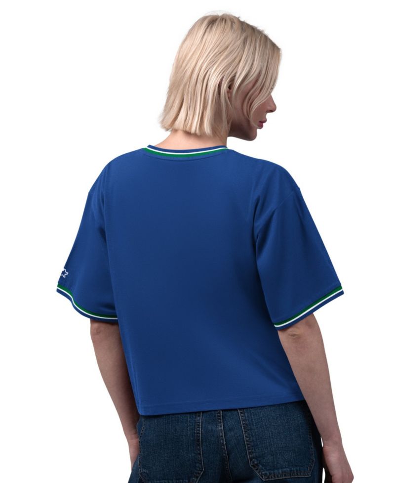 Women's Royal Seattle Seahawks Ace Cropped T-Shirt
