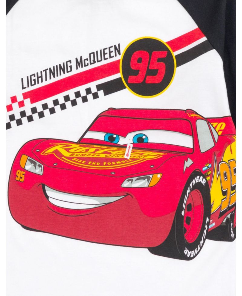 Pixar Cars Lightning McQueen Boys Toddler/child T-Shirt and Jogger French Terry Pants White / Gray