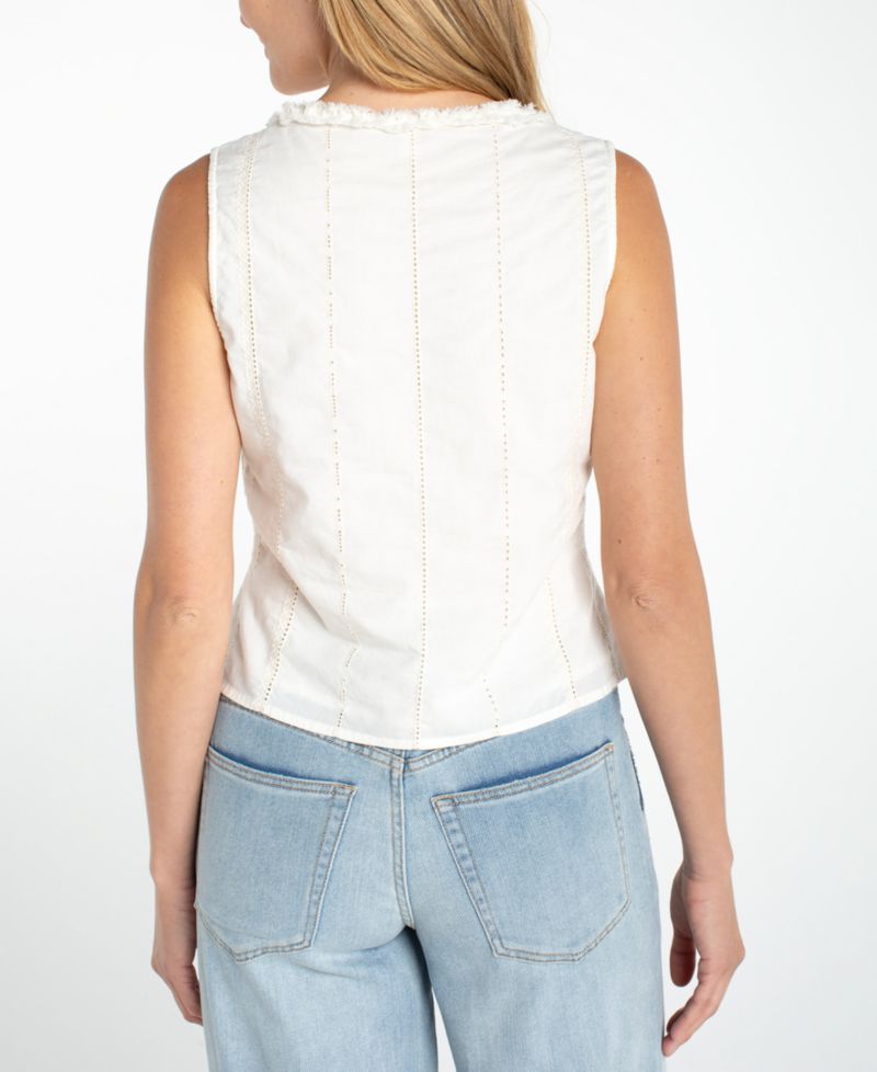 Petite Sleeveless Pintuck Blouse
