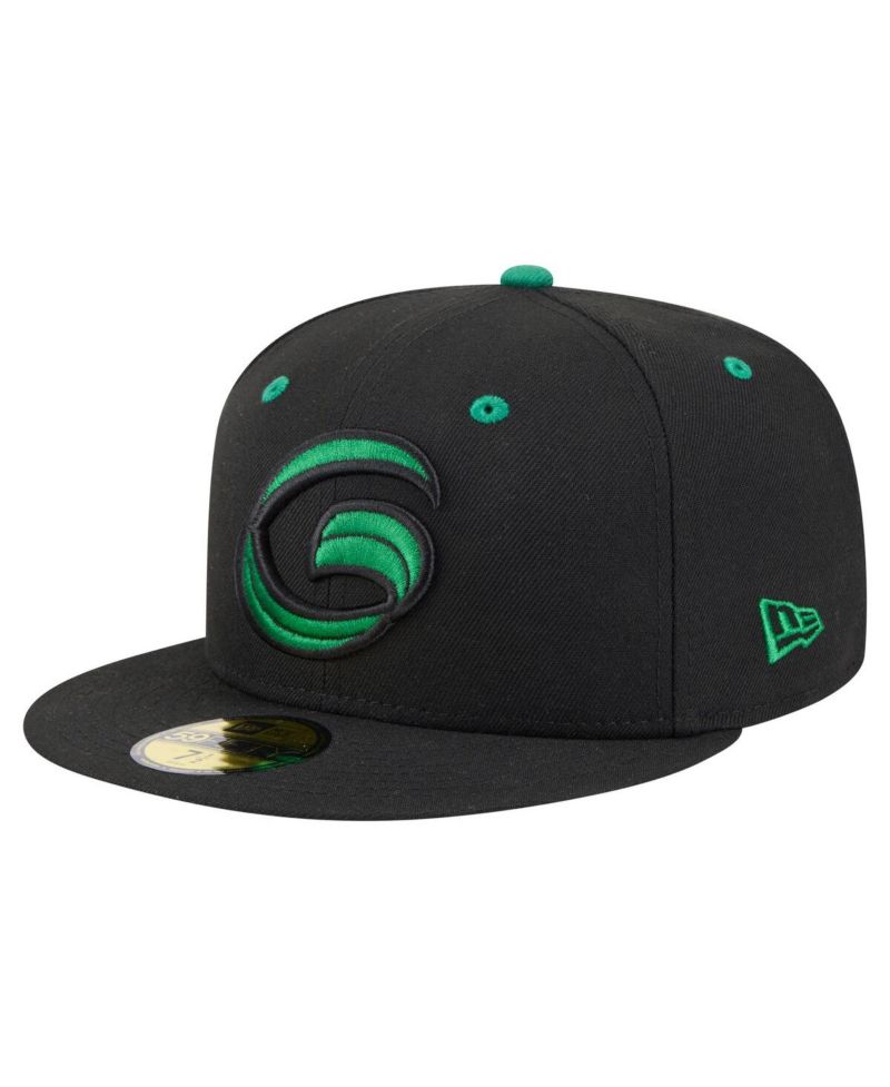 Men's Black Greensboro Grasshoppers Authentic Collection 59FIFTY Fitted Hat