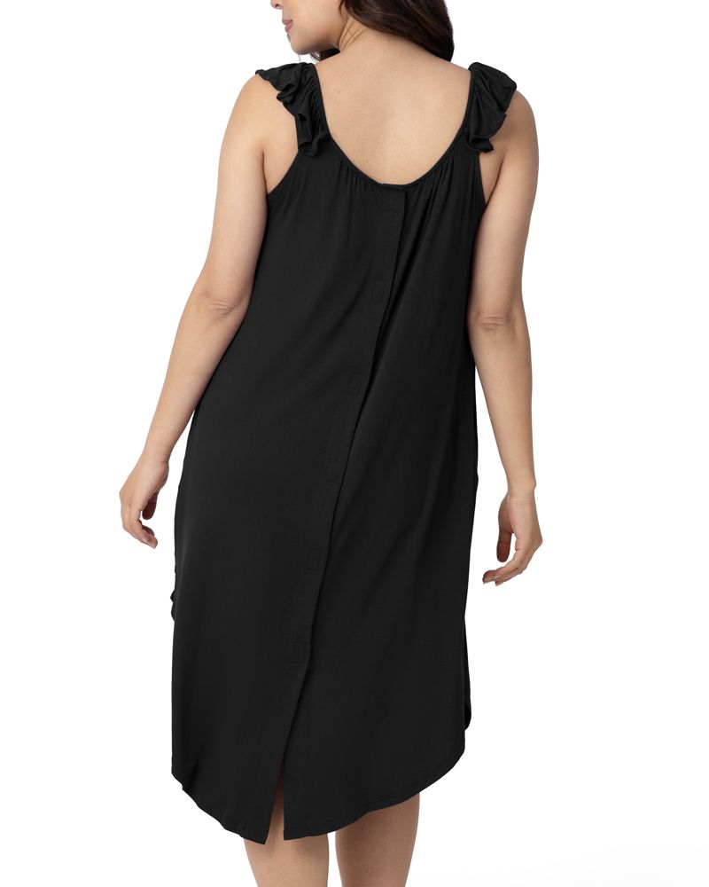 Women's Ruffle Strap Labor & Delivery Gown