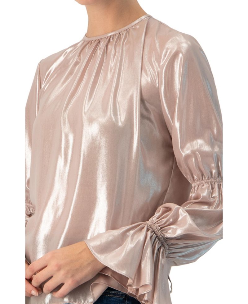 Women's Straight Metallic Sheer Blouse