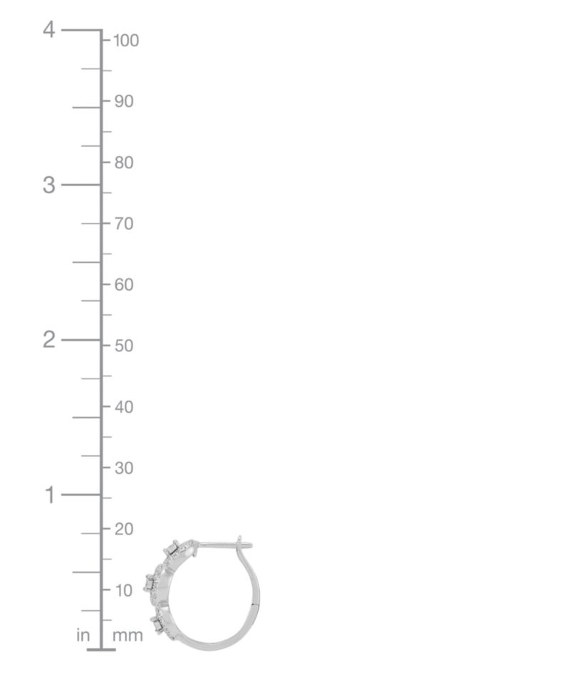 Lab Grown Diamond Triple Halo Hoop Earrings (1/2 ct. t.w.) in Sterling Silver