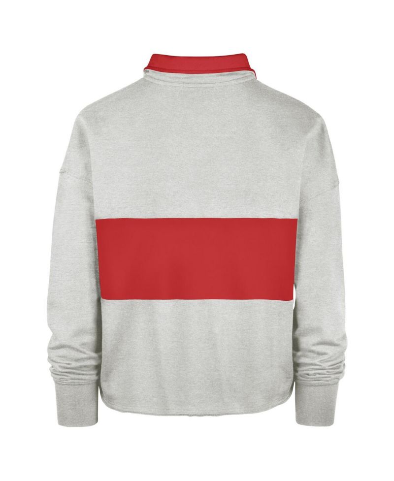 Women's Heather Gray Distressed Chicago Bulls Breakthrough Remi Quarter-Zip Jacket