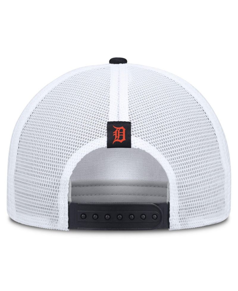 Men's Khaki/Navy Detroit Tigers Rise A-Frame Trucker Adjustable Hat