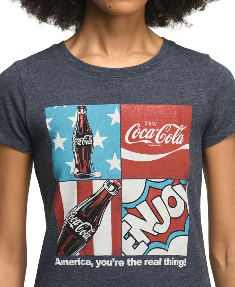 Women's Coca Cola Americana Grid Crewneck Baby T-Shirt