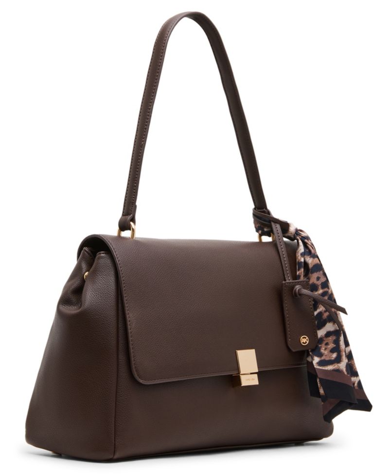 Flap with Scarf Medium Shoulder Handbag