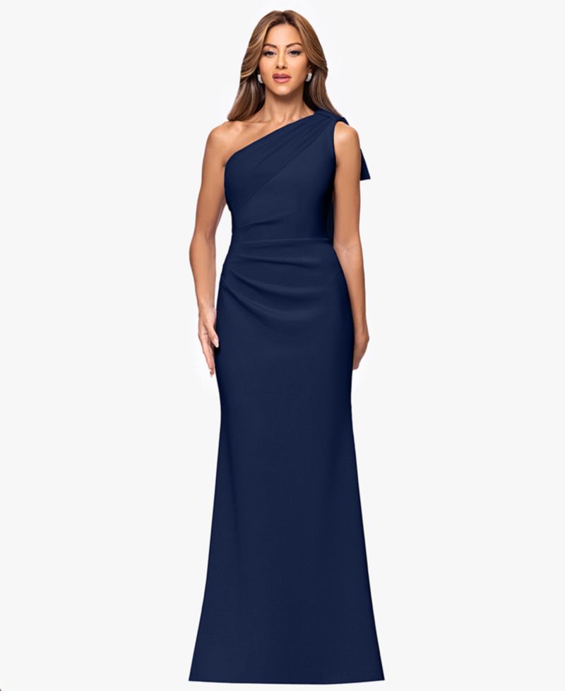 Petite One-Shoulder Ball Gown Dress