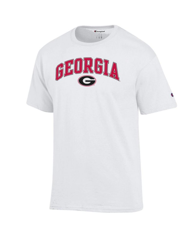 Men's Red Georgia Bulldogs Arch Over Logo T-Shirt