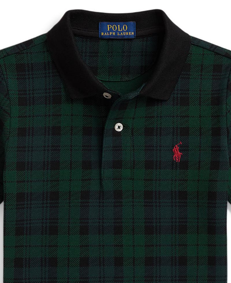 Boys' 2T-7 Plaid Short-Sleeve Polo Shirt