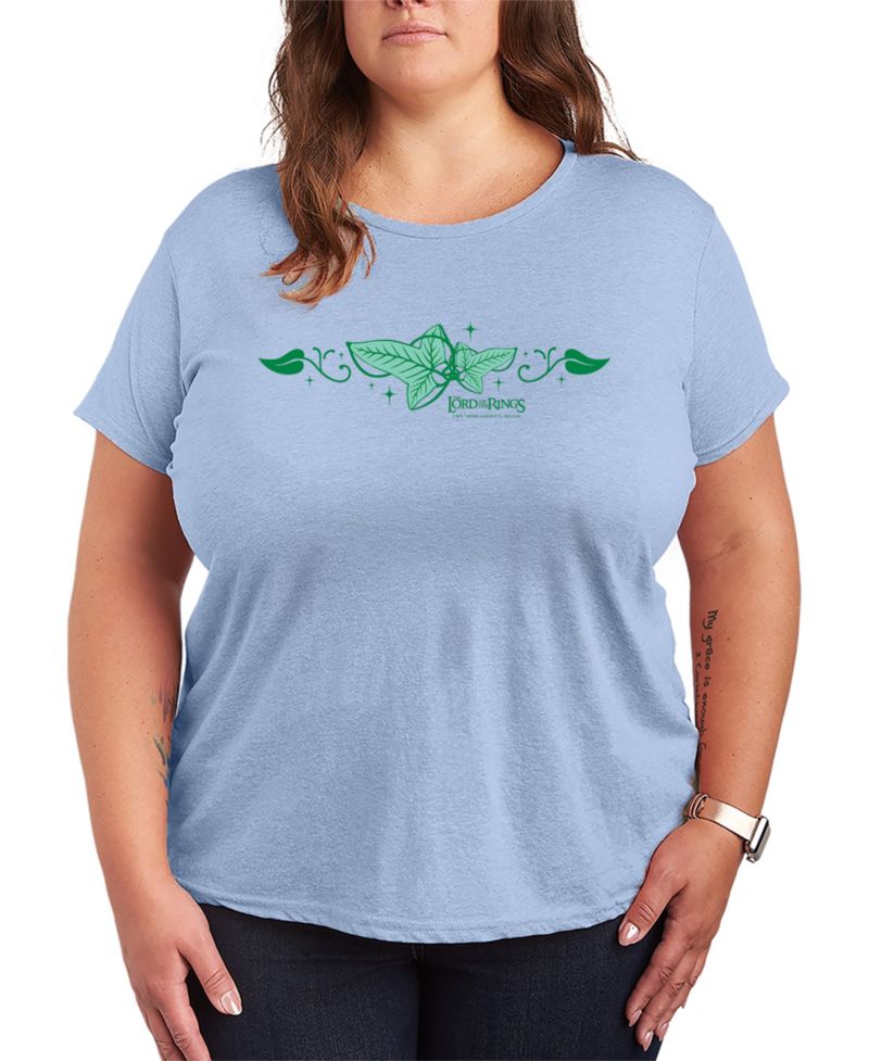 Plus Size Lord of the Rings Elven Ivy Leaf Brooch Graphic T-Shirt