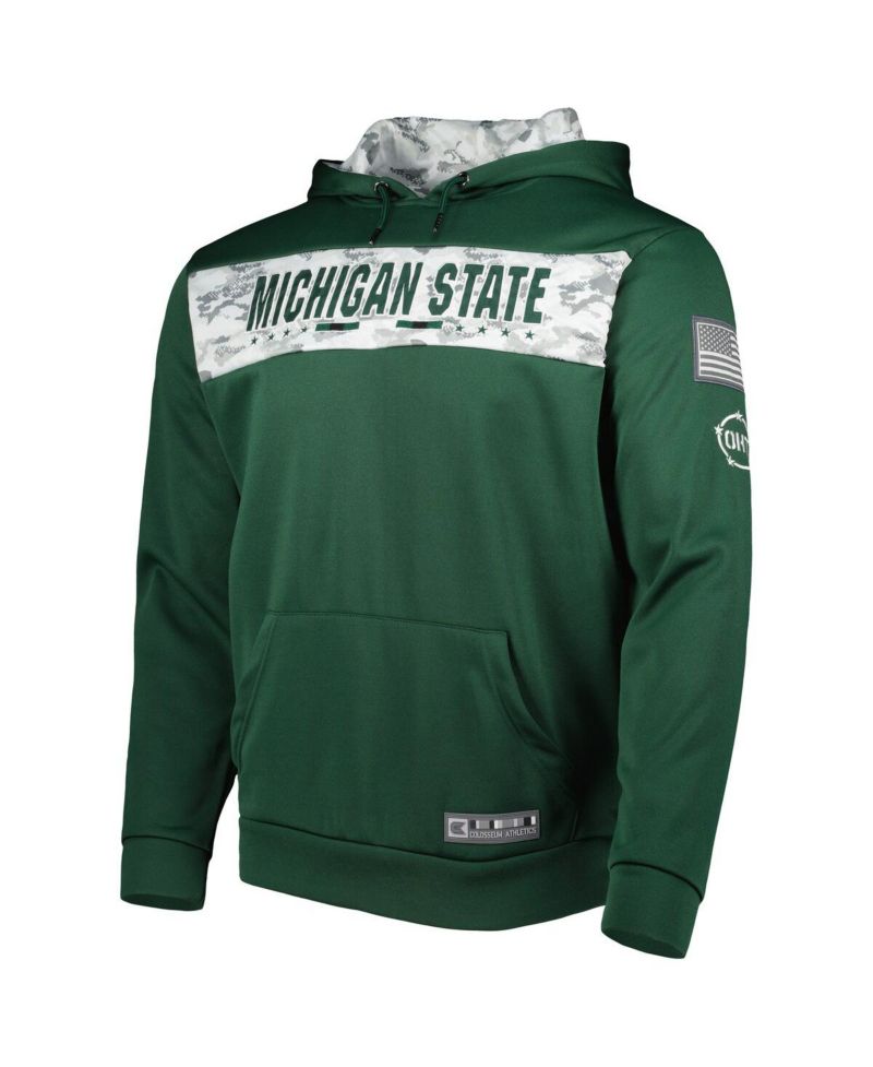 Men's Green Michigan State Spartans OHT Military-Inspired Appreciation Team Color Pullover Hoodie