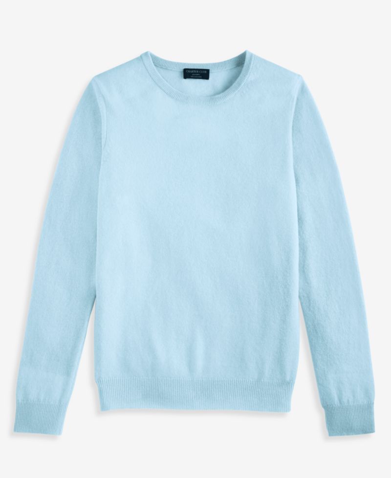 100% Cashmere Women's Petite Long-Sleeve Crewneck Sweater