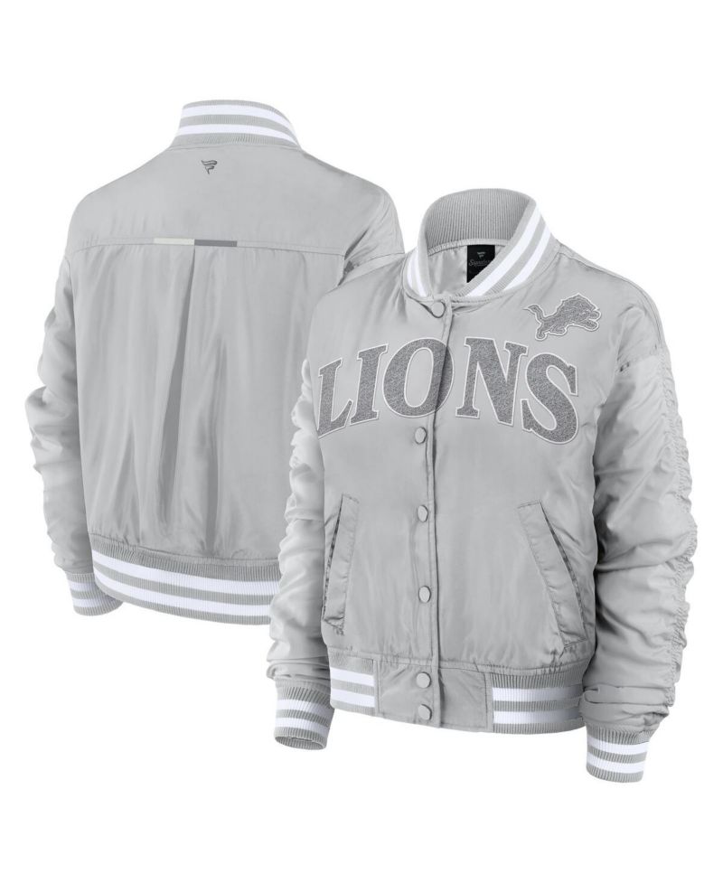 Women's Gray Detroit Lions Elements Wave Full-Snap Jacket