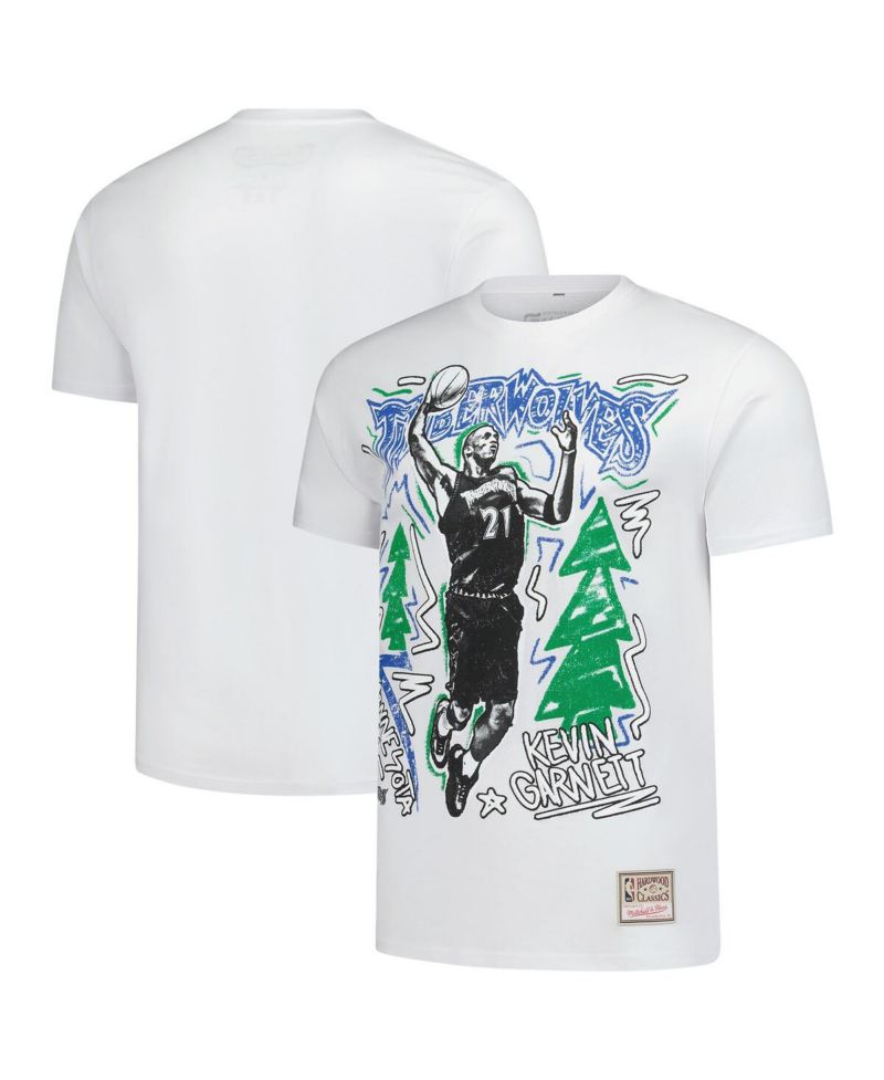 Men's Kevin Garnett White Minnesota Timberwolves Hardwood Classics Chalked Up T-Shirt