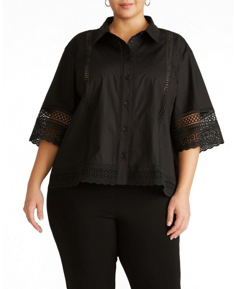 Women's Plus Size Dora Cotton Poplin Blouse