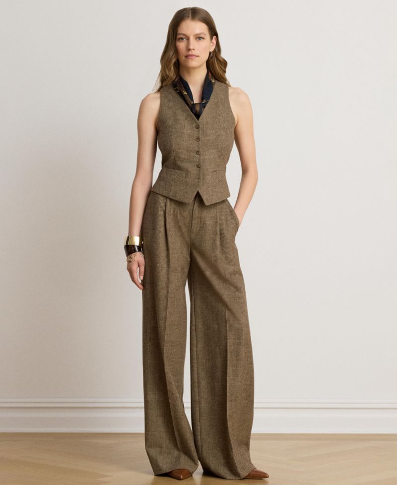 Women's Glen Plaid V-Neck Vest