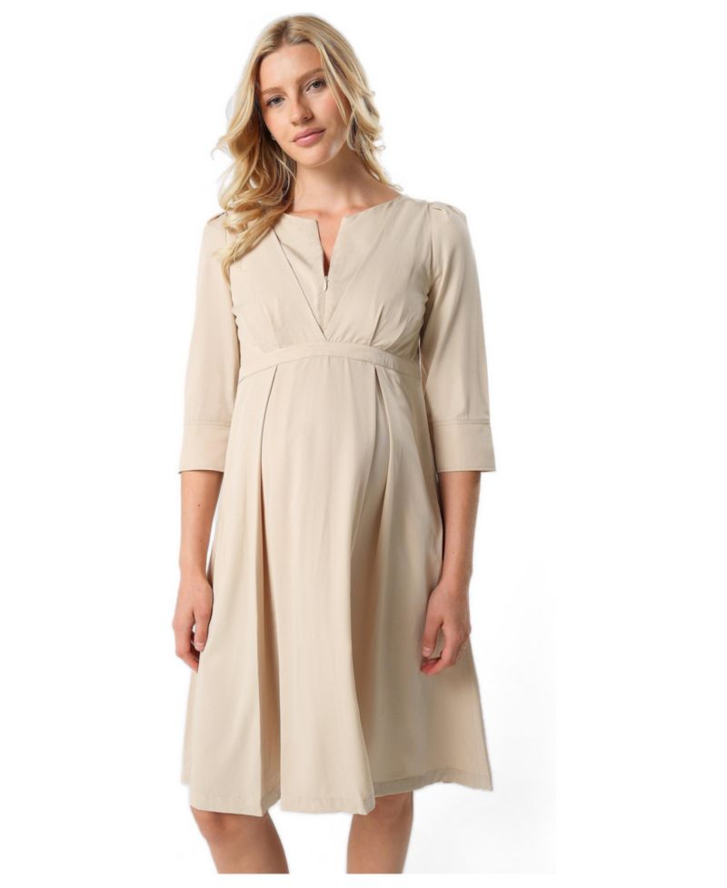 Women's Empire Waist Nursing Midi Tea Dress in TENCEL (Regular & Petite)